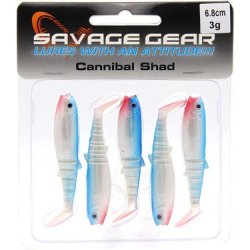 Savage gear Cannibal Shad 6,8cm 3gr 5 Adet Silikon Yem Blue Pearl